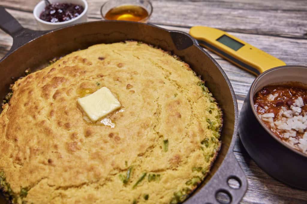 Cornbread, chili, Thermapen