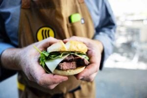 Tri Tip Sandwich ready to eat