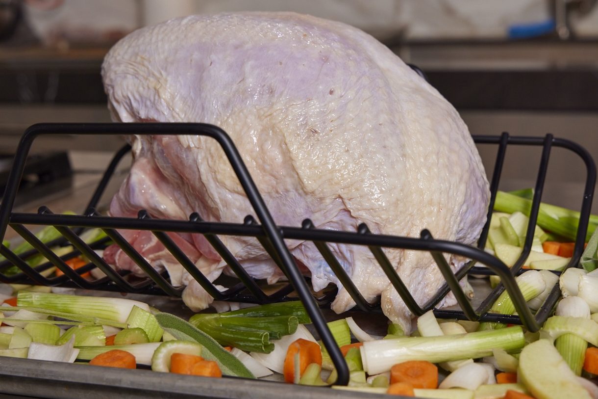 a raw turkey breast