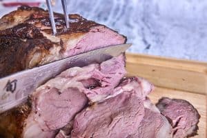 Sliced prime rib