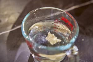 Masa dough floating in water