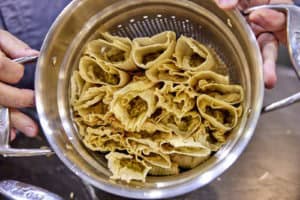 Tamales in a basket ready to be cooked