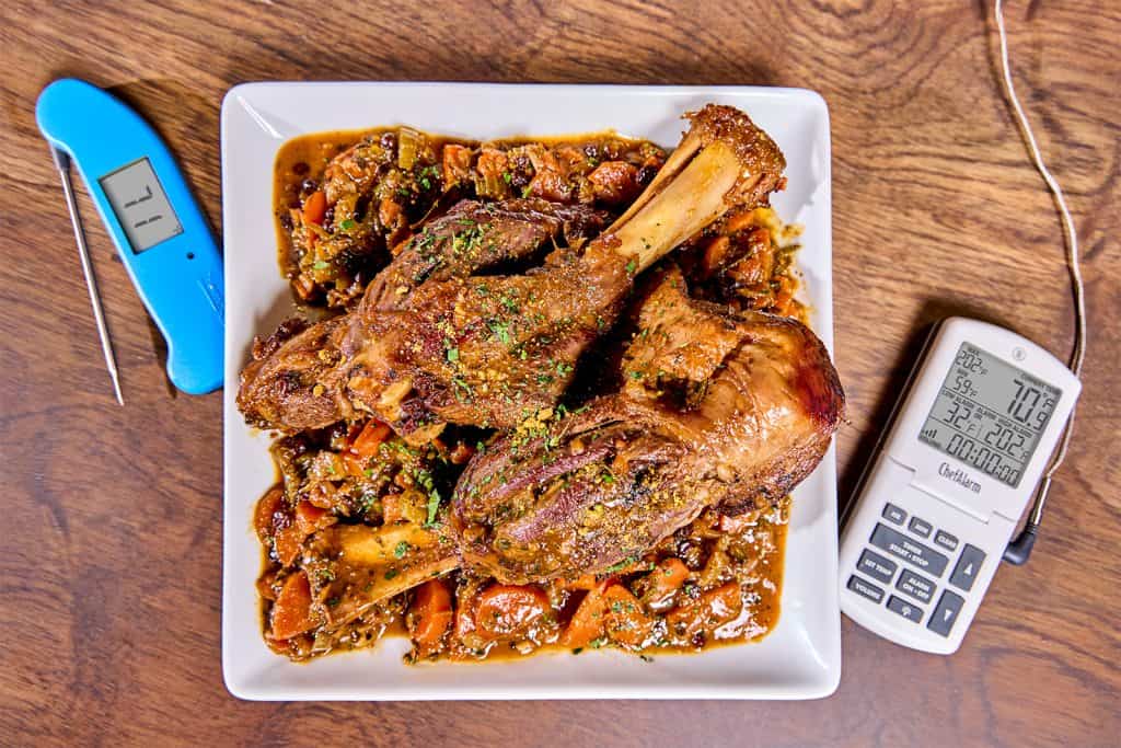 Braised lamb shanks