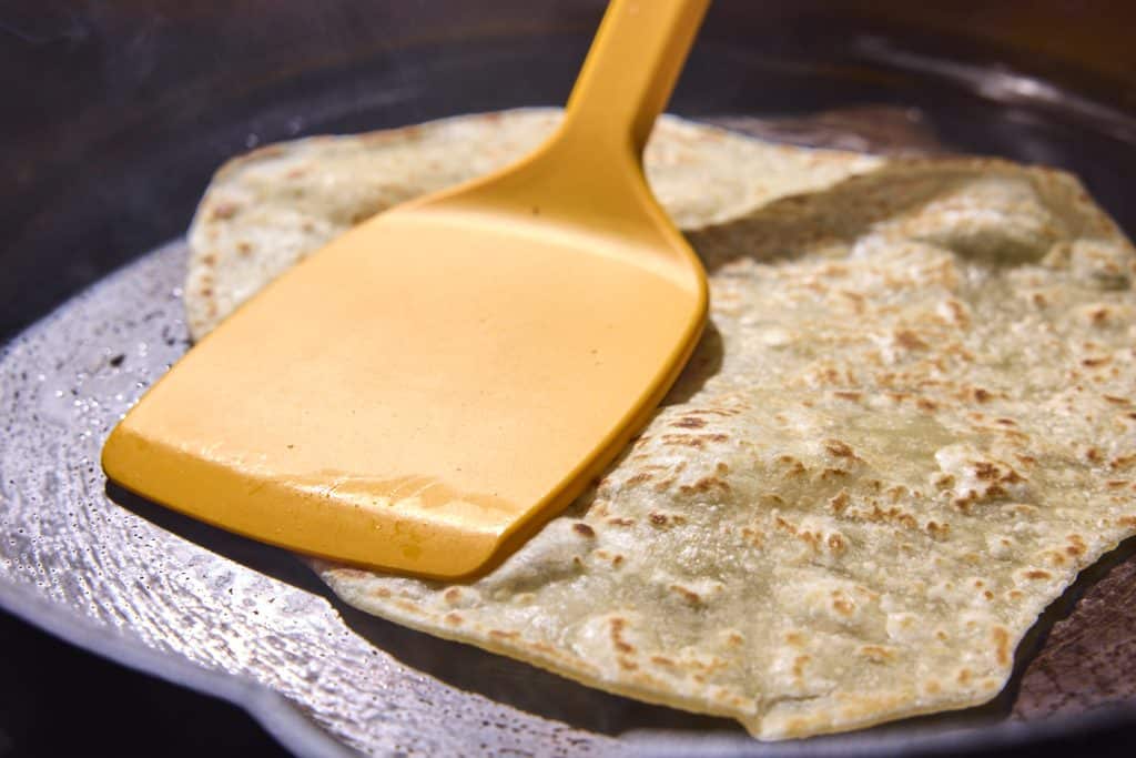 Pressing on the tortilla