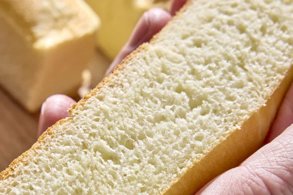 Close up of bun crumb texture