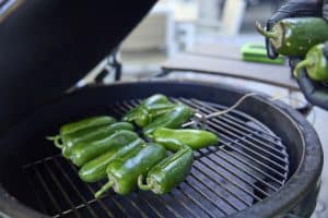 Jalapeños on the smoker