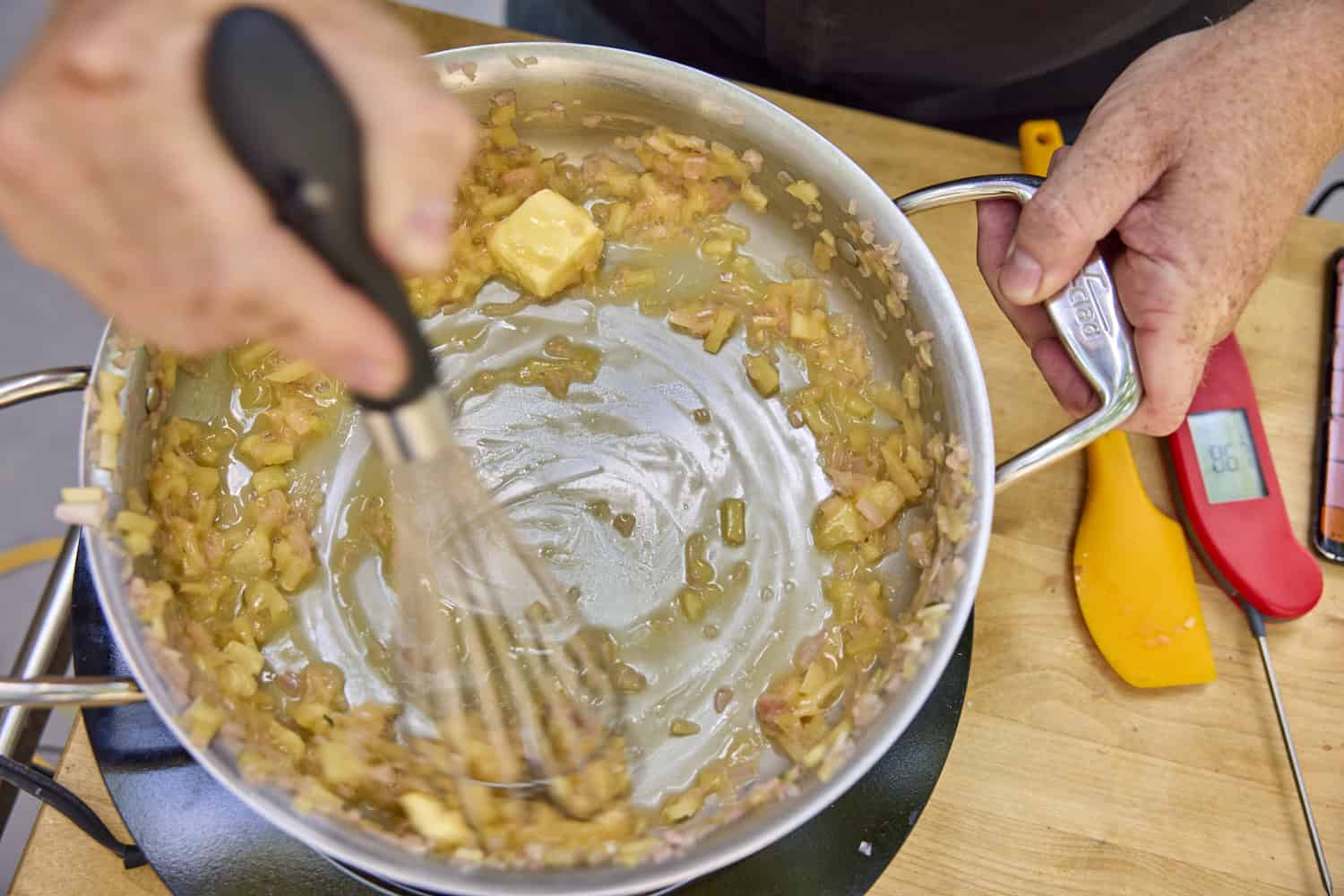 starting adding the butter