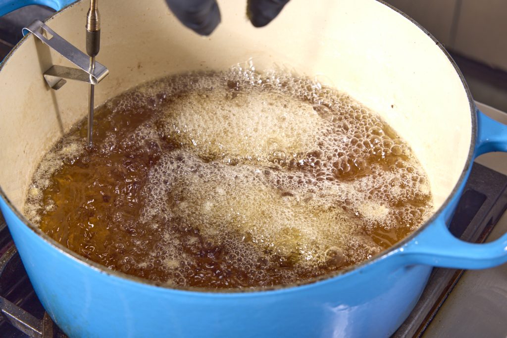 oysters in the fryer