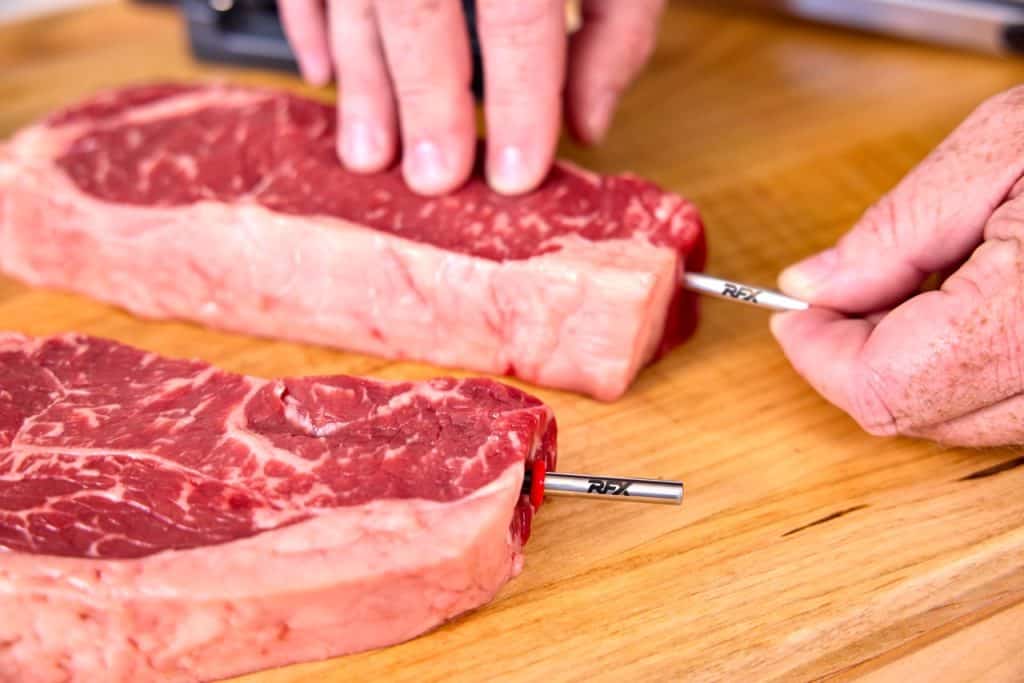 Inserting RFX into a raw steaks