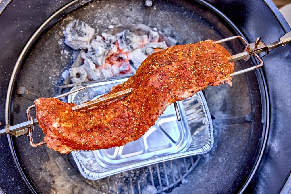 Ribs on a rotisserie