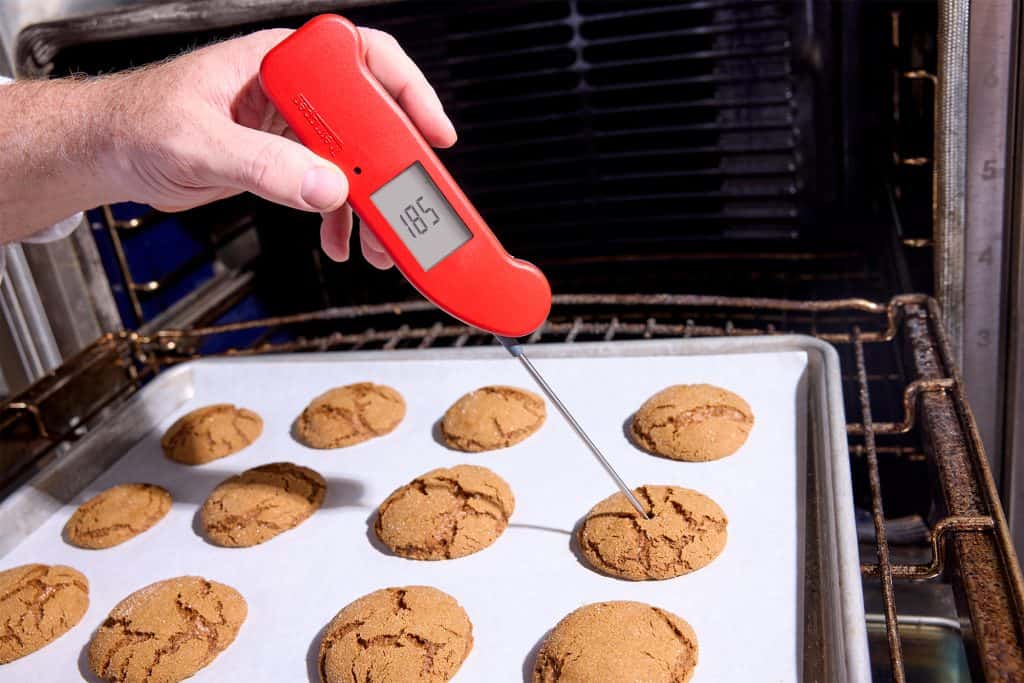 Temping the ginger cookies