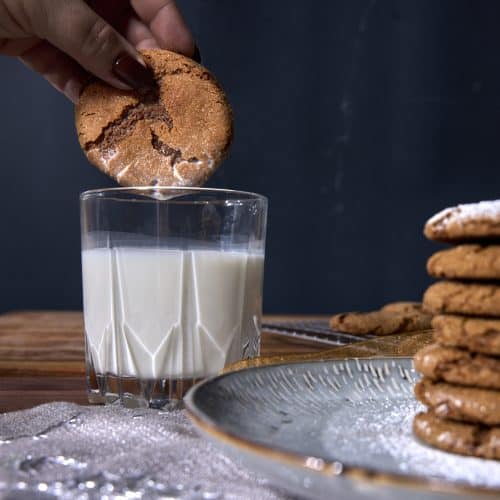 Dipping a cookie in milk