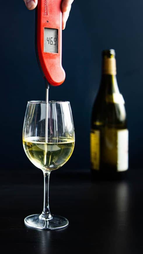 White wine at perfect serving temperature