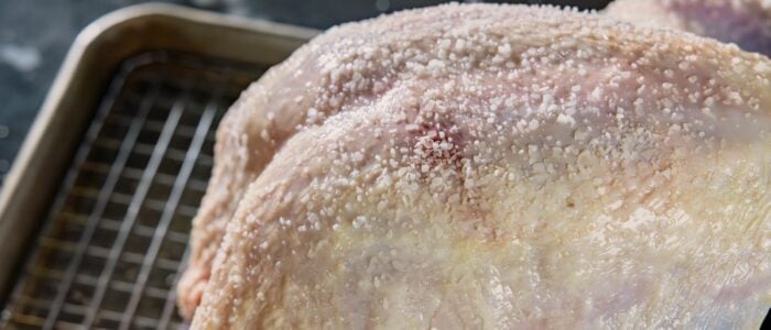 Salt on the turkey skin