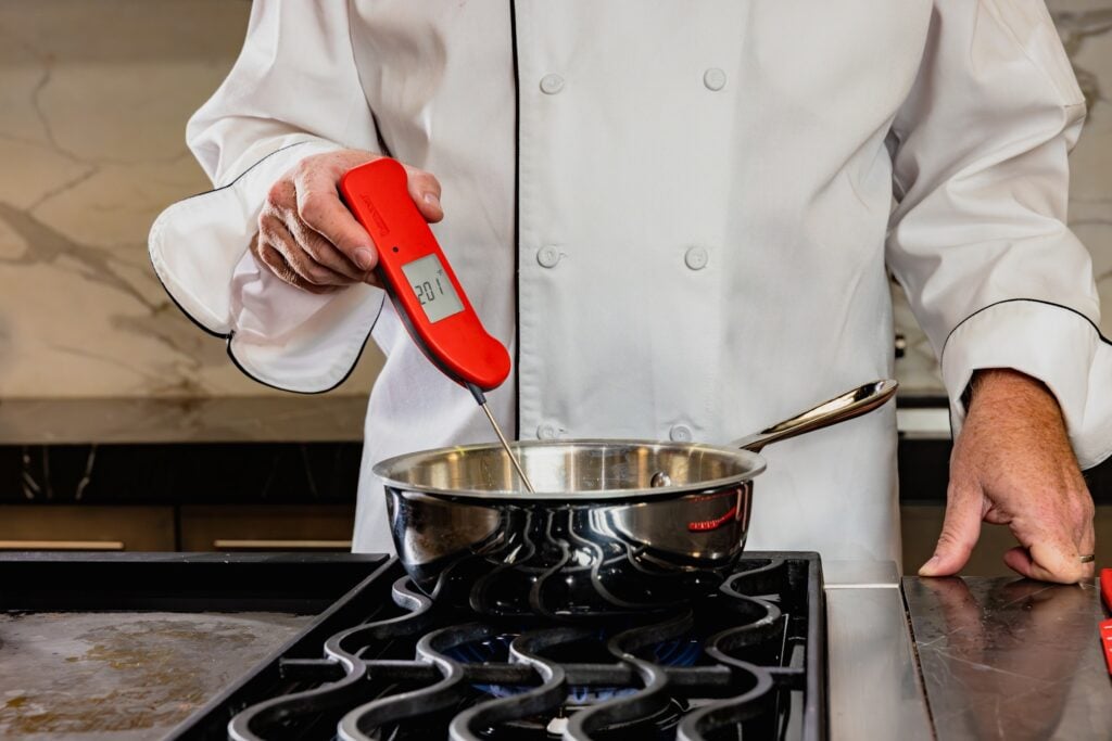 temping water in a pot