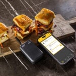 sandwiches with beef cheek and RFX Wireless on a serving tray